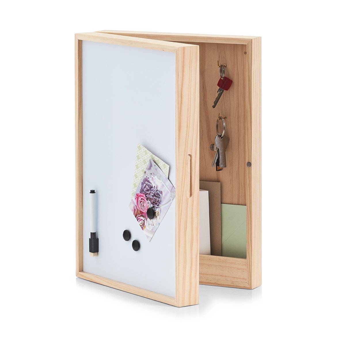 zeller-present-home-schl-sselbox-holz-mit-whiteboard image 3