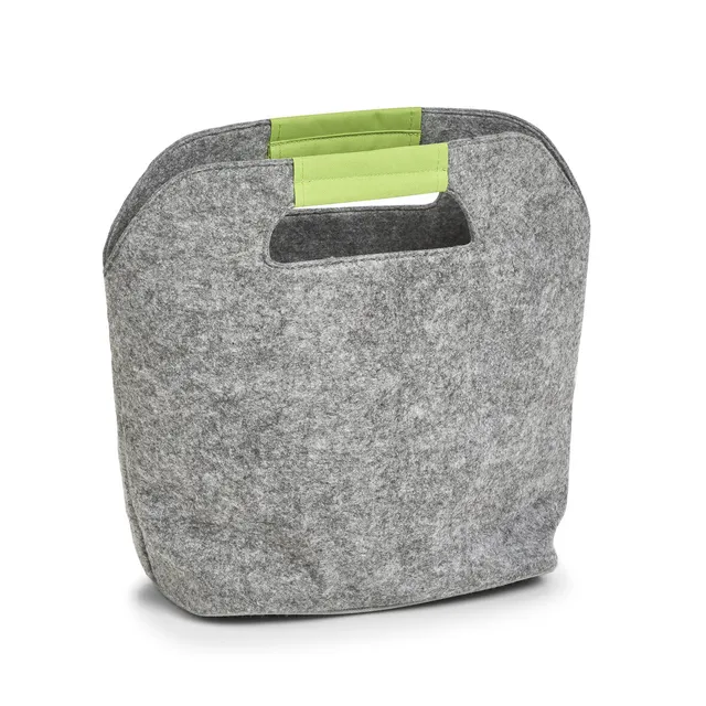 zeller-present-k-che-k-hltasche-filz-grau-gr-n-26-cm image 1