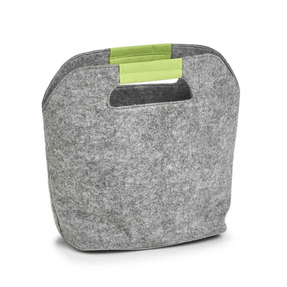 zeller-present-k-che-k-hltasche-filz-grau-gr-n-26-cm image 1