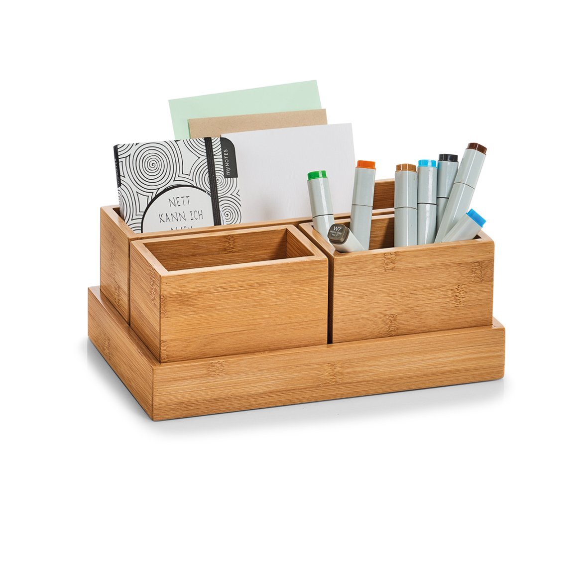 zeller-present-organizer-set-4-tlg-bambus-schreibtischbox-b-ro image 4