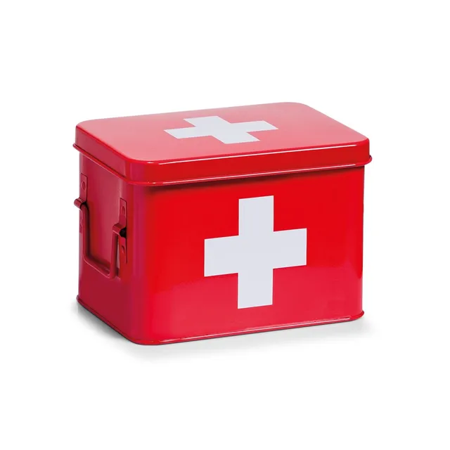 zeller-present-medizinbox-metall-rot-mit-4-f-chern image 1