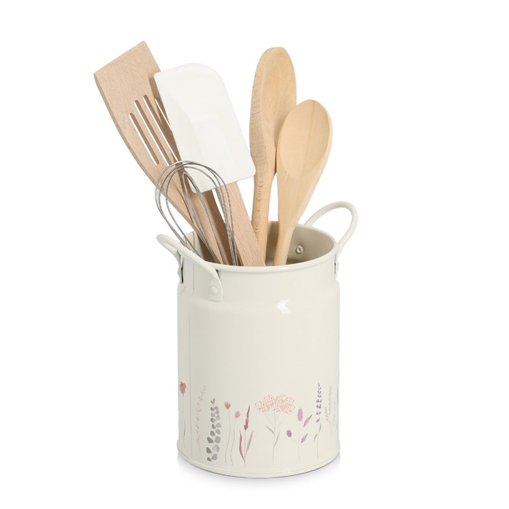 zeller-present-flowers-utensilienhalter-1250-ml-metall-blumenmuster image 3