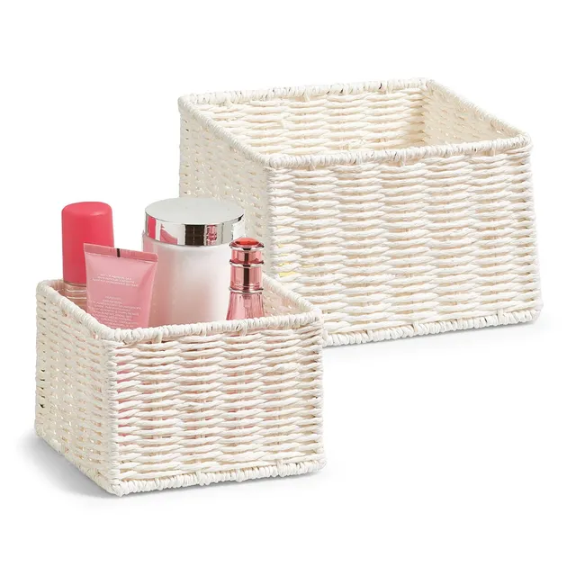 zeller-present-home-living-aufbewahrungsk-rbchen-set-papiergeflecht-2-tlg image 1