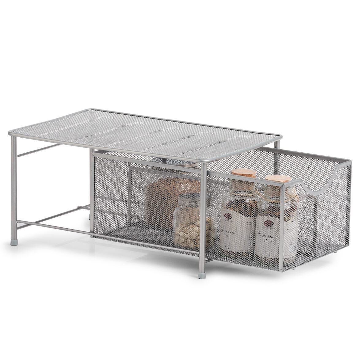 zeller-present-home-universalregal-mesh-metall-silber-organizer image 2
