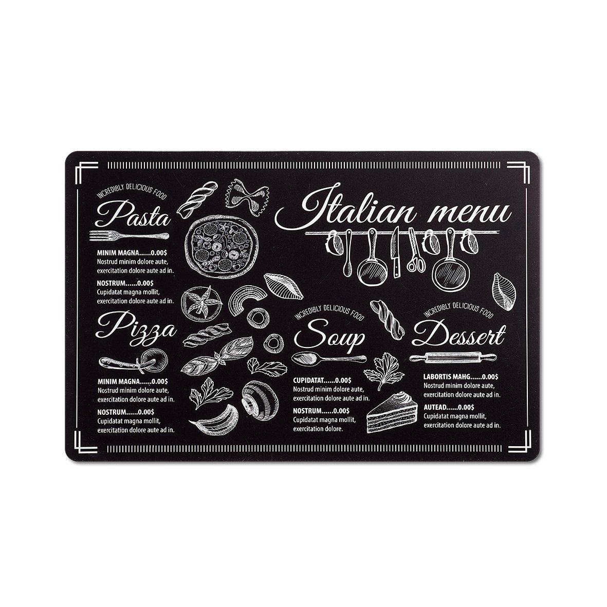 zeller-present-table-platzset-italian-menu-schwarz image 1