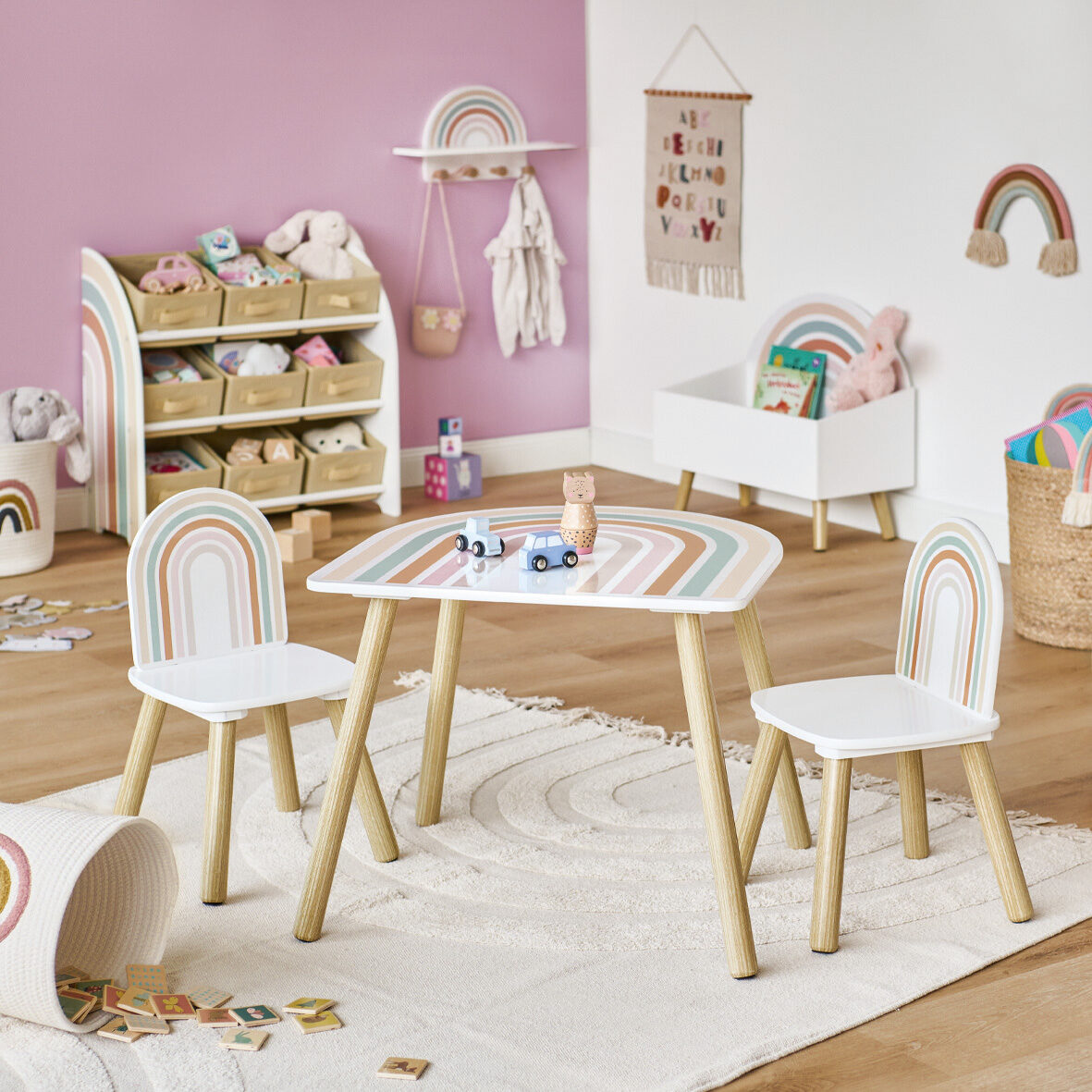zeller-kids-kinder-regal-rainbow-mit-9-boxen-mdf-vlies image 8