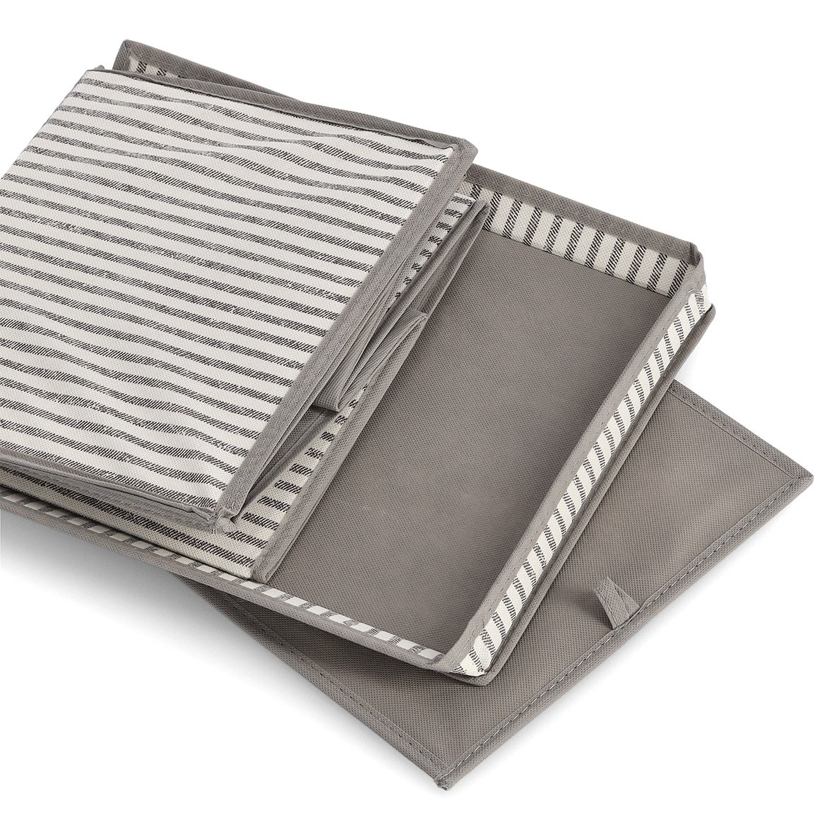 zeller-k-che-aufbewahrungsbox-stripes-vlies-beige-deckel image 4