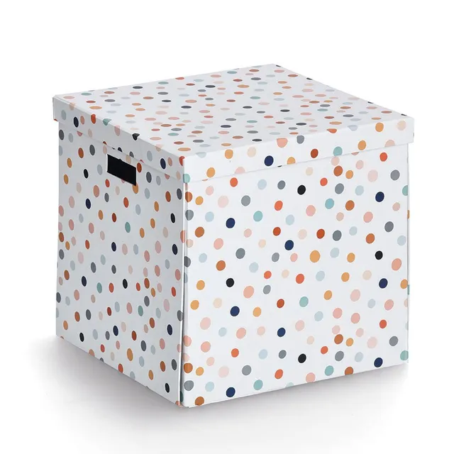 zeller-present-home-living-aufbewahrungsbox-dots-karton-mit-deckel image 1