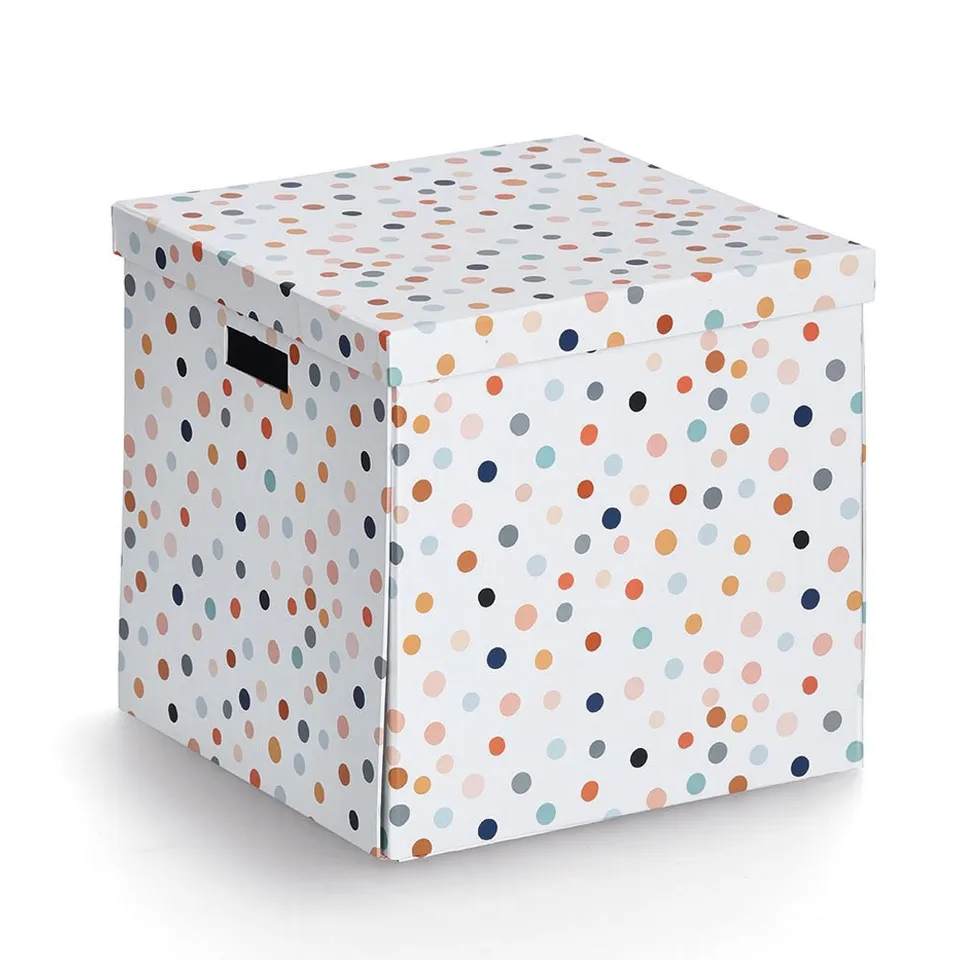 zeller-present-home-living-aufbewahrungsbox-dots-karton-mit-deckel image 1