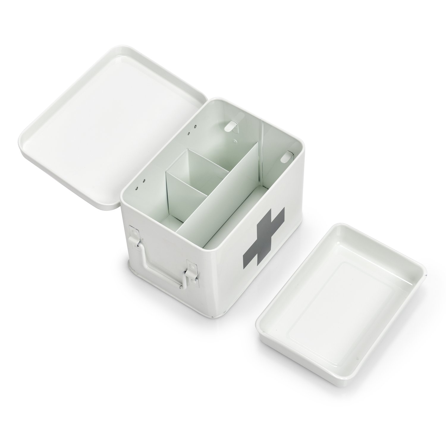 zeller-home-living-medizinbox-metall-wei-4-f-cher image 2