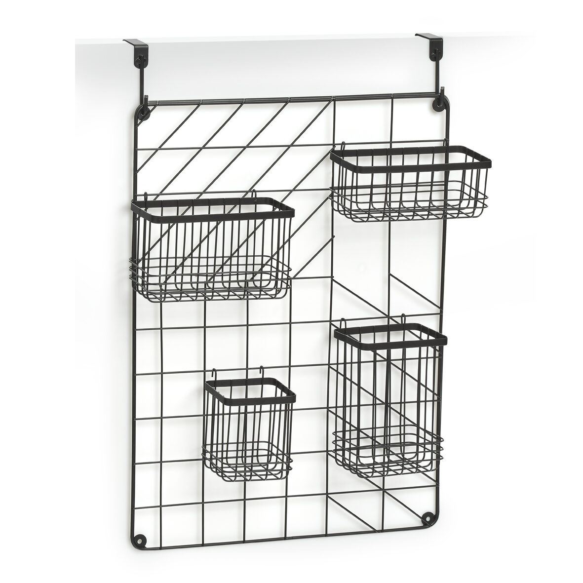 zeller-present-wand-organizer-set-5-tlg-metall-schwarz-industrial image 1