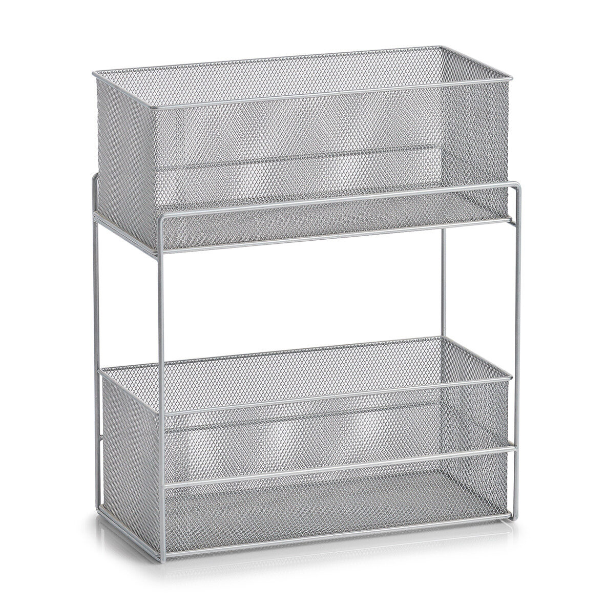 zeller-present-home-etagenregal-mit-2-k-rben-mesh-stahl image 1