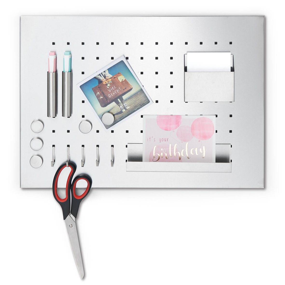 zeller-present-office-memoboard-edelstahl-mit-zubeh-r image 3