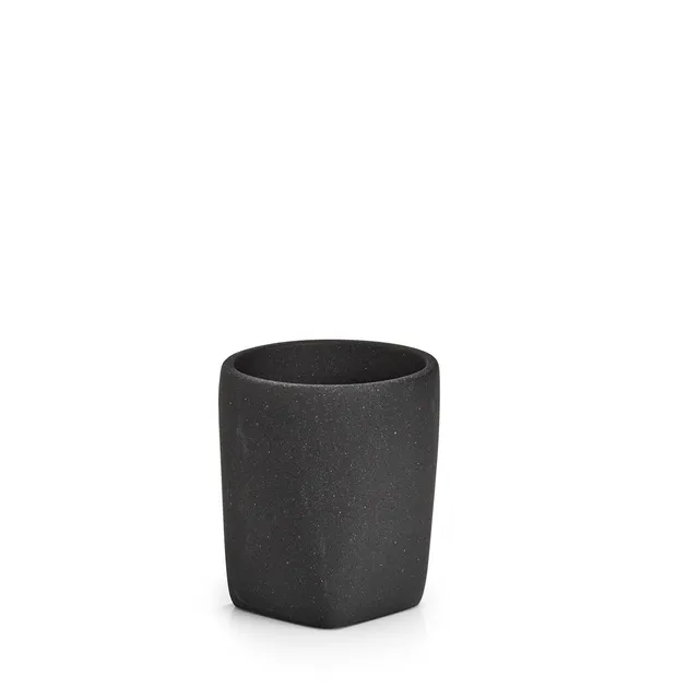 zeller-present-bad-dark-stone-zahnputzbecher-polyresin-schwarz image 1