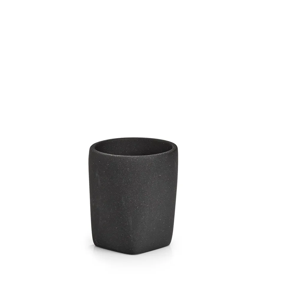 zeller-present-bad-dark-stone-zahnputzbecher-polyresin-schwarz image 1