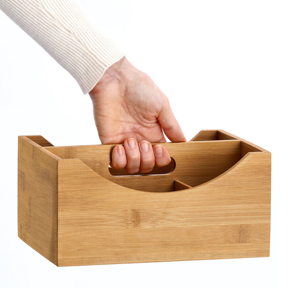 zeller-home-ordnungsbox-mit-griff-bambus-mdf-stapelbar image 2