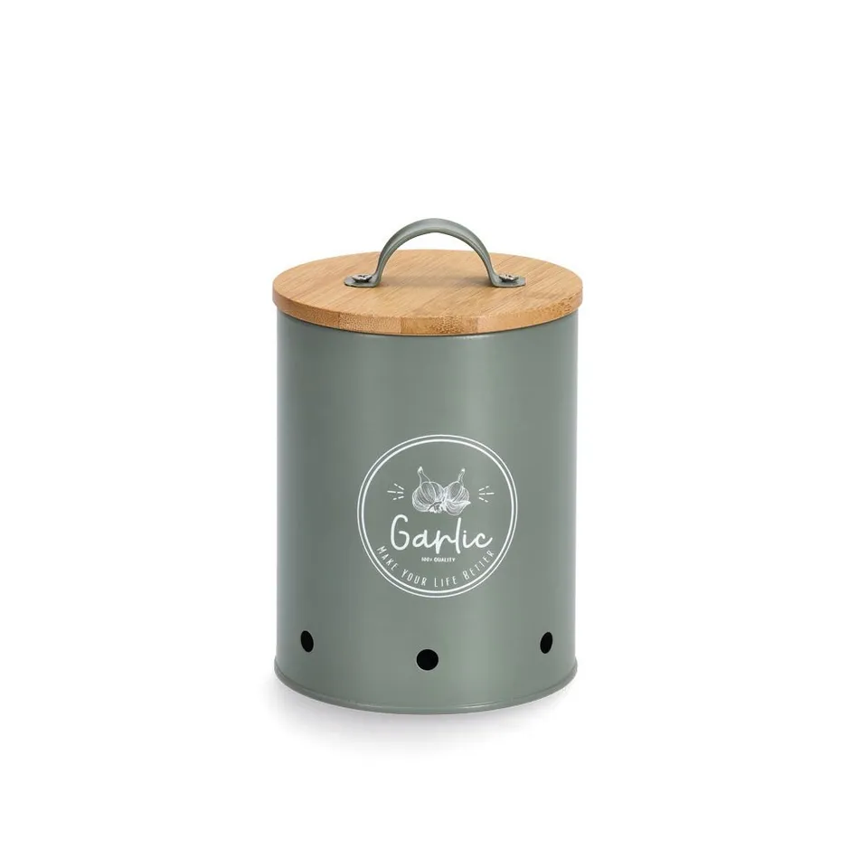 zeller-present-k-che-vorratsdose-garlic-gr-n-bambusdeckel image 1