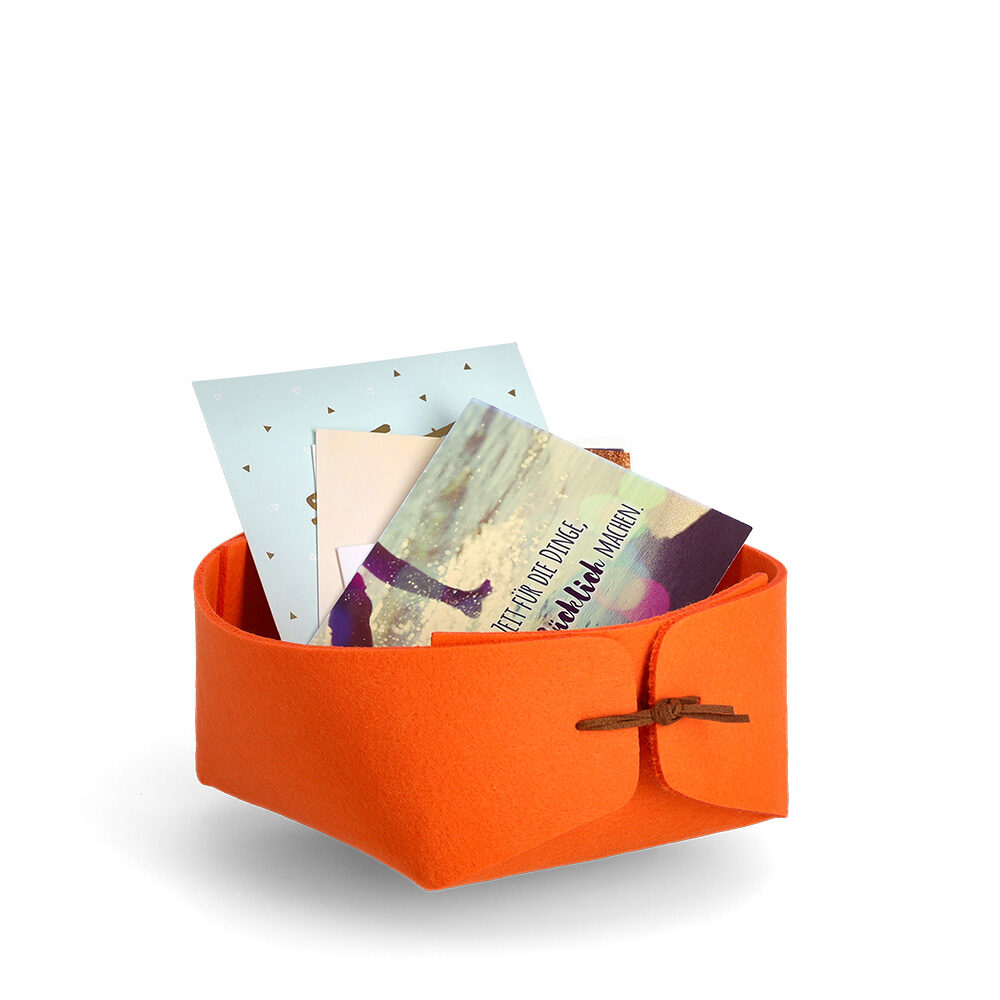 zeller-present-home-living-filz-aufbewahrungskorb-orange image 2