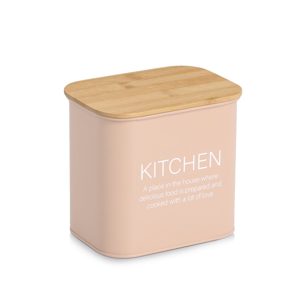 zeller-kitchen-vorratsdose-bambusdeckel-2300-ml-mandelrosa image 1