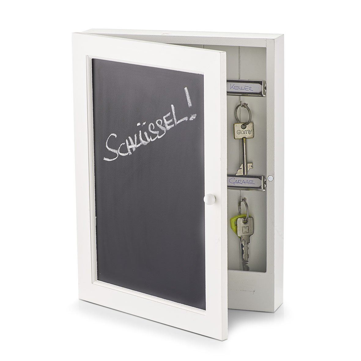 zeller-present-schl-sselkasten-tafel-mdf-6-haken-kreide image 2