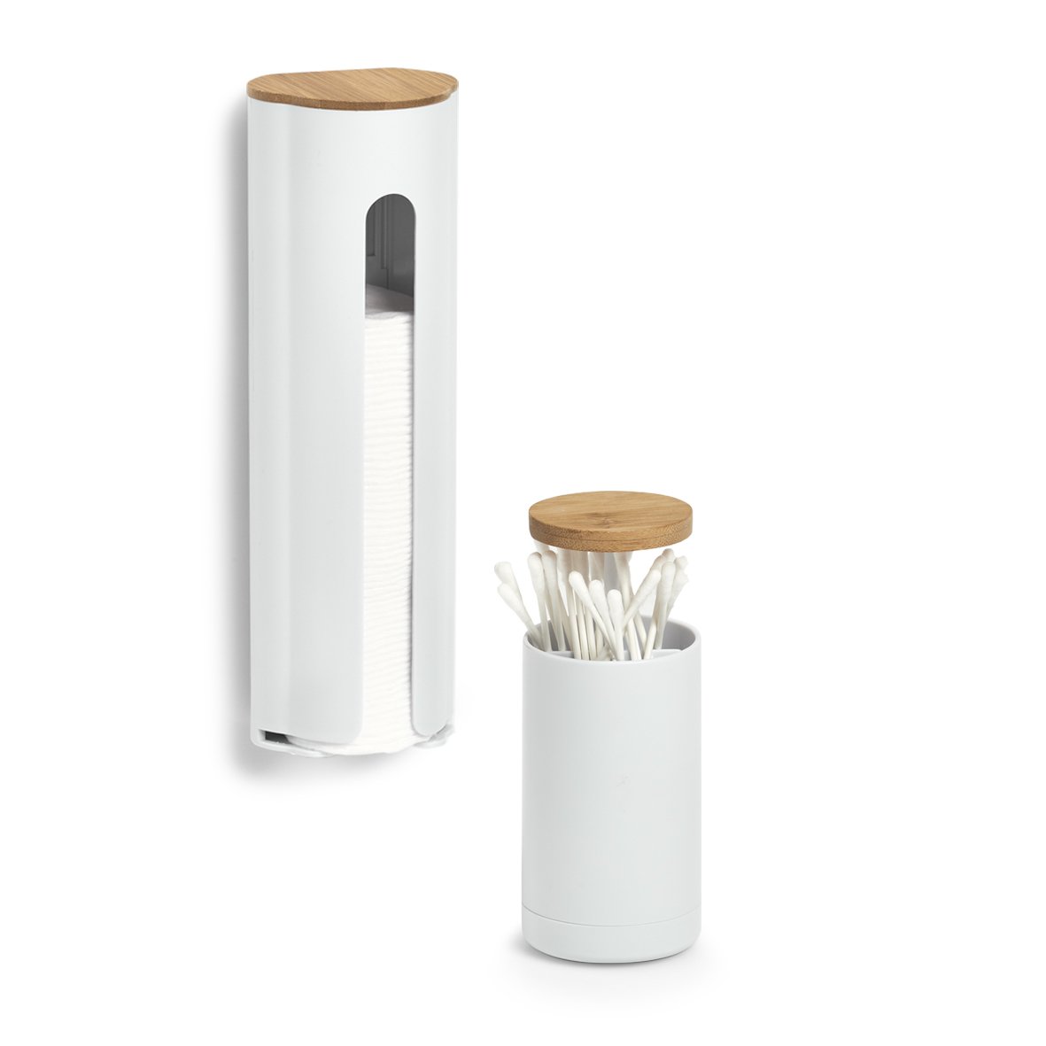 zeller-present-home-wattepad-spender-kunststoff-wei-bambus image 4