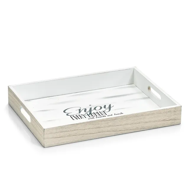 zeller-present-table-serviertablett-enjoy-holz-mit-griffen image 1