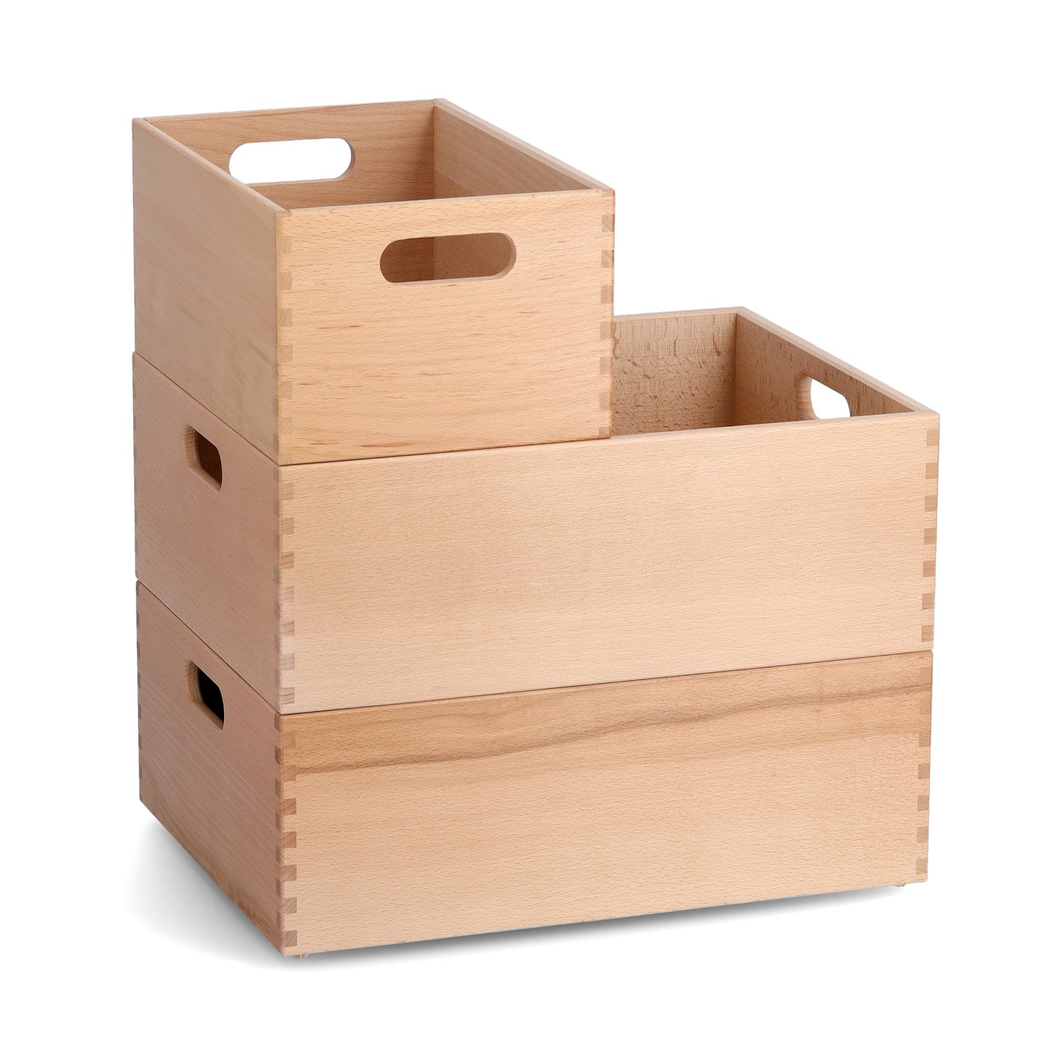 zeller-home-allzweckkiste-buche-lackiert-mit-griffen-stapelbar image 2