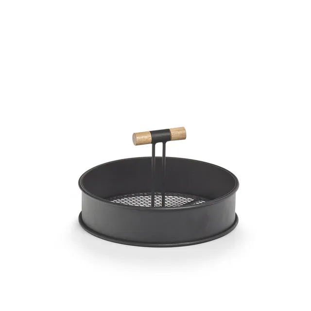 zeller-present-table-serviertablett-metall-holz-schwarz-20-cm image 1