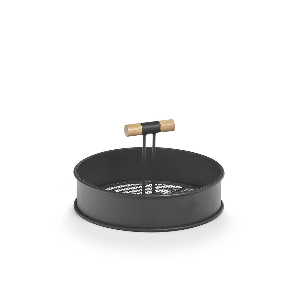 zeller-present-table-serviertablett-metall-holz-schwarz-20-cm image 1
