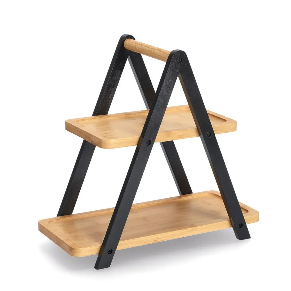 zeller-present-etagere-bambus-schwarz-2-st-ckig image 1