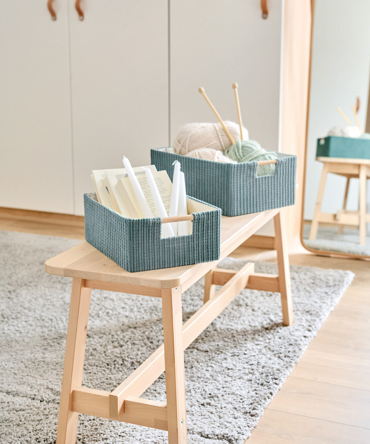 zeller-present-home-living-aufbewahrungskorb-baumwolle-holzgriffe image 5