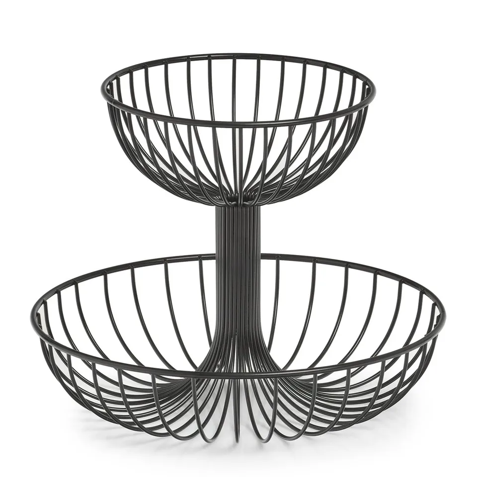 zeller-present-table-obst-etagere-2-lagig-metall-schwarz image 1