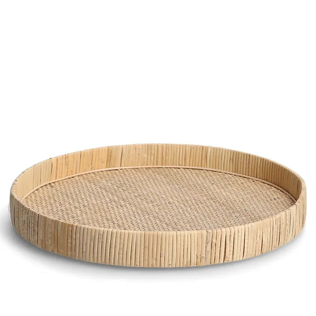 zeller-present-table-dekotablett-nature-rattan-40-cm-rund image 1