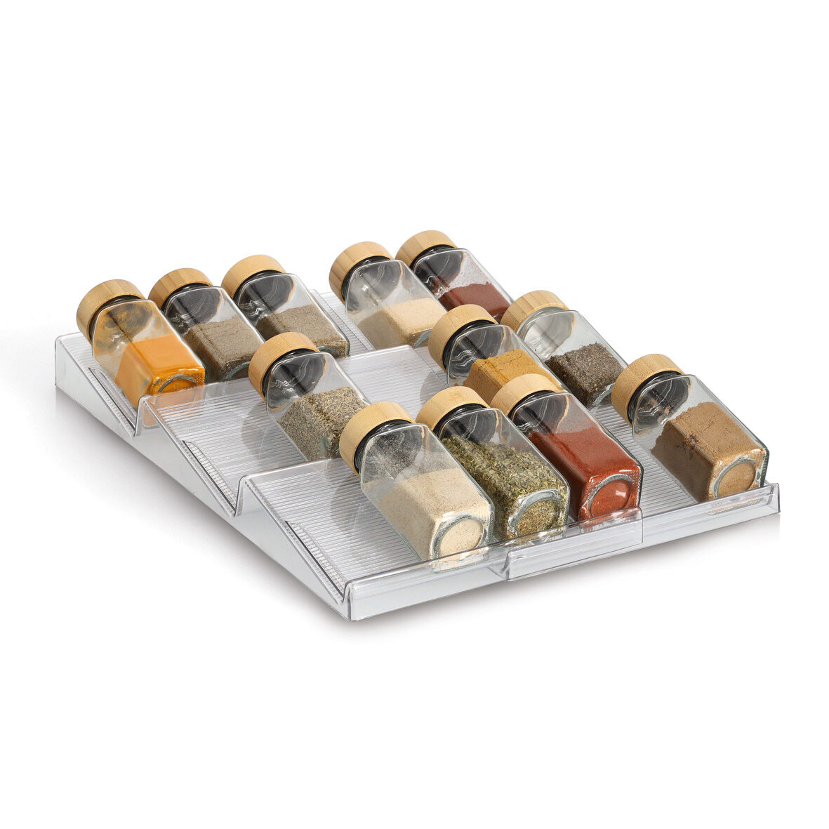 zeller-present-k-che-gew-rz-schubladen-organizer-2-tlg-transparent image 4