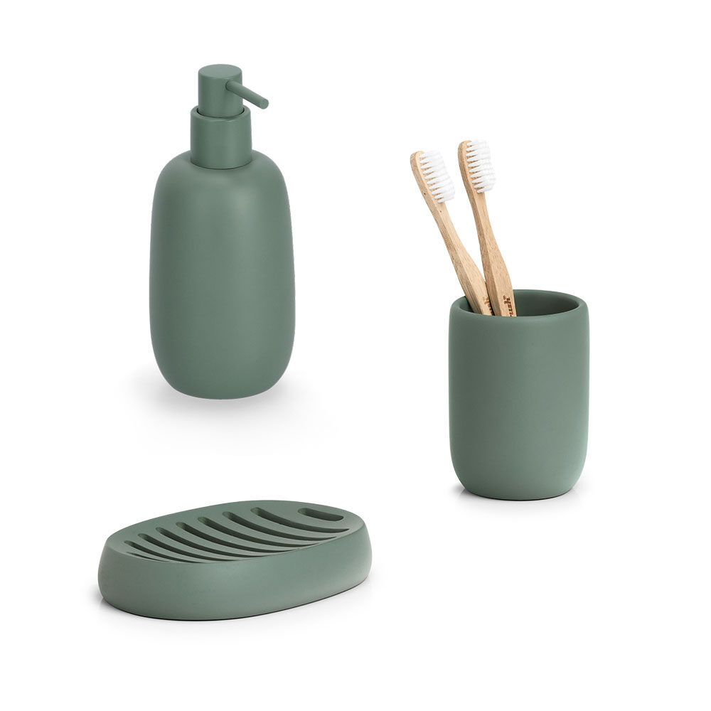 zeller-present-modern-zahnputzbecher-polyresin-salbei image 2