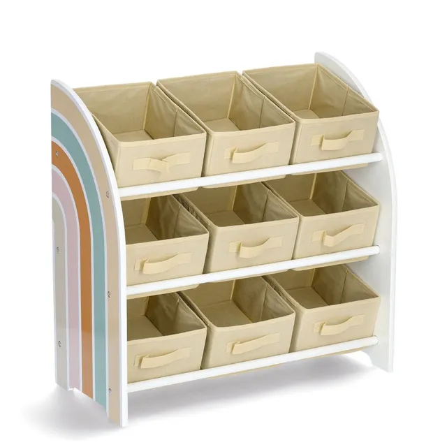 zeller-kids-kinder-regal-rainbow-mit-9-boxen-mdf-vlies image 1