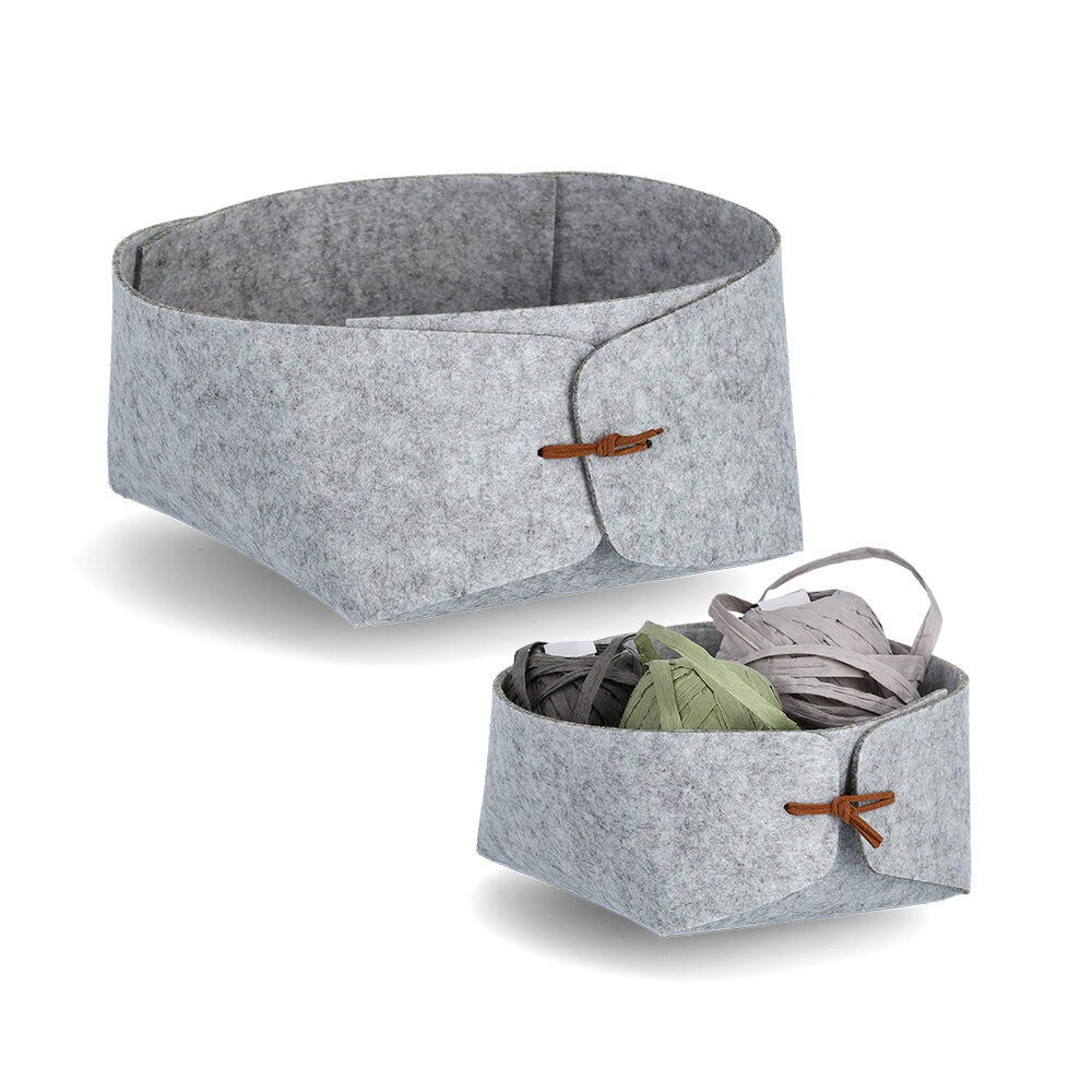 zeller-present-home-living-filzbox-aufbewahrungskorb-hellgrau image 4