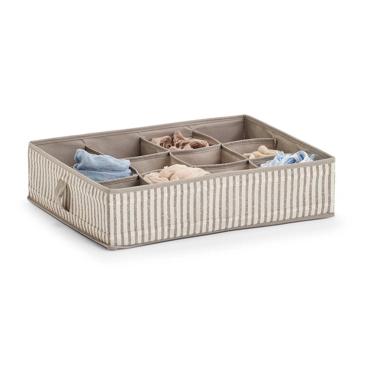 zeller-present-stripes-aufbewahrungsbox-12-f-cher-beige-vlies image 2