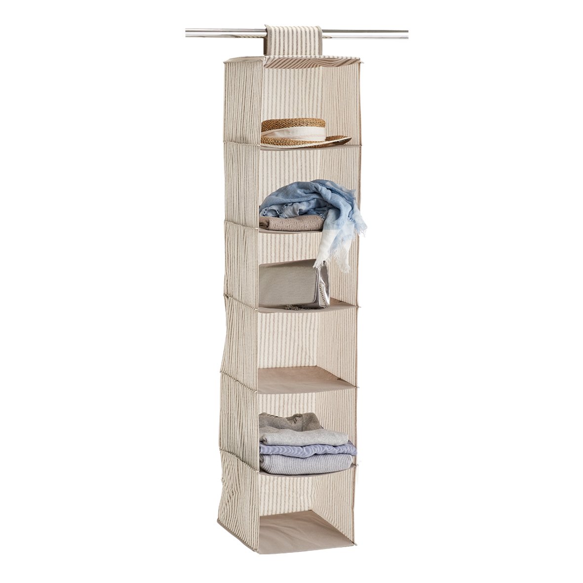 zeller-present-home-h-nge-aufbewahrung-stripes-6-f-cher image 2