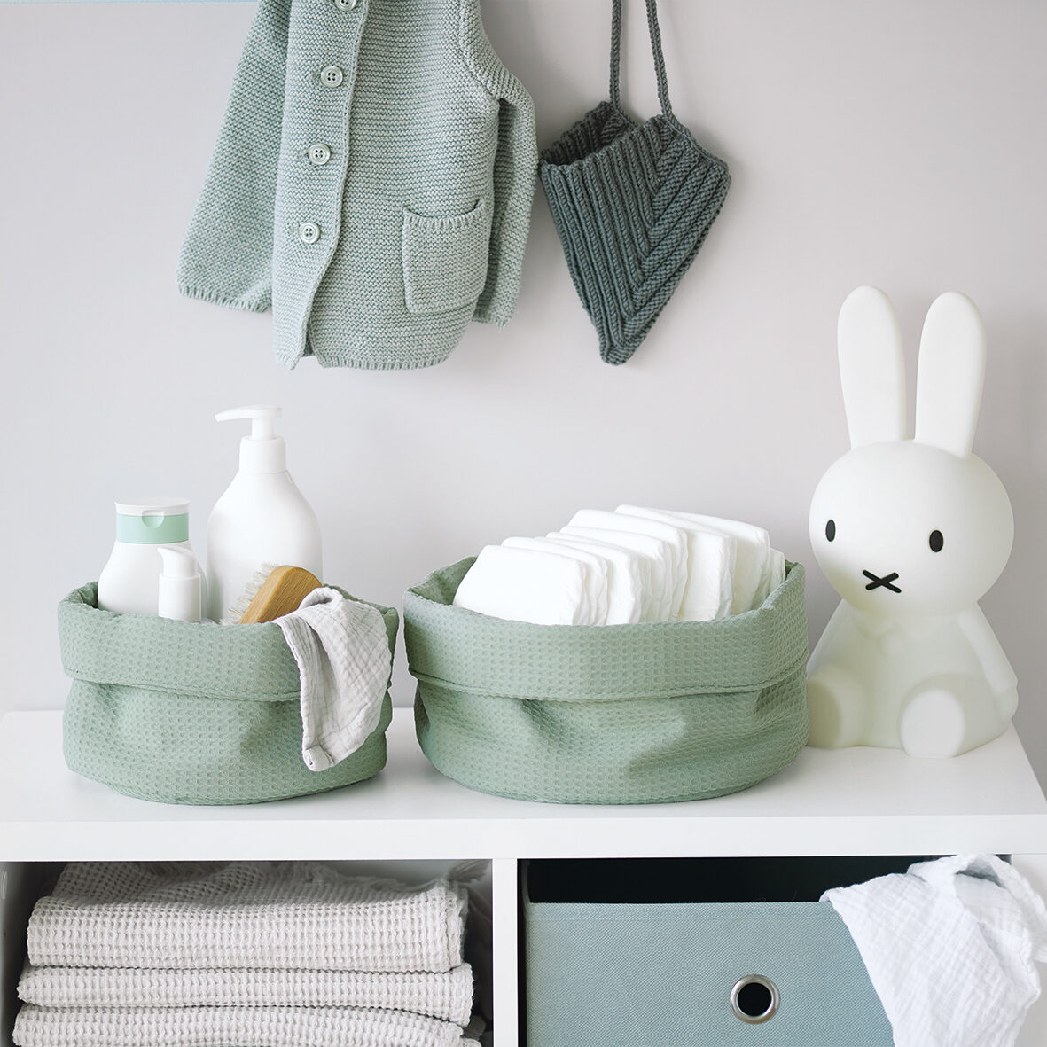 zeller-present-home-aufbewahrungskorb-waffelpiqu-mint-polyester image 6