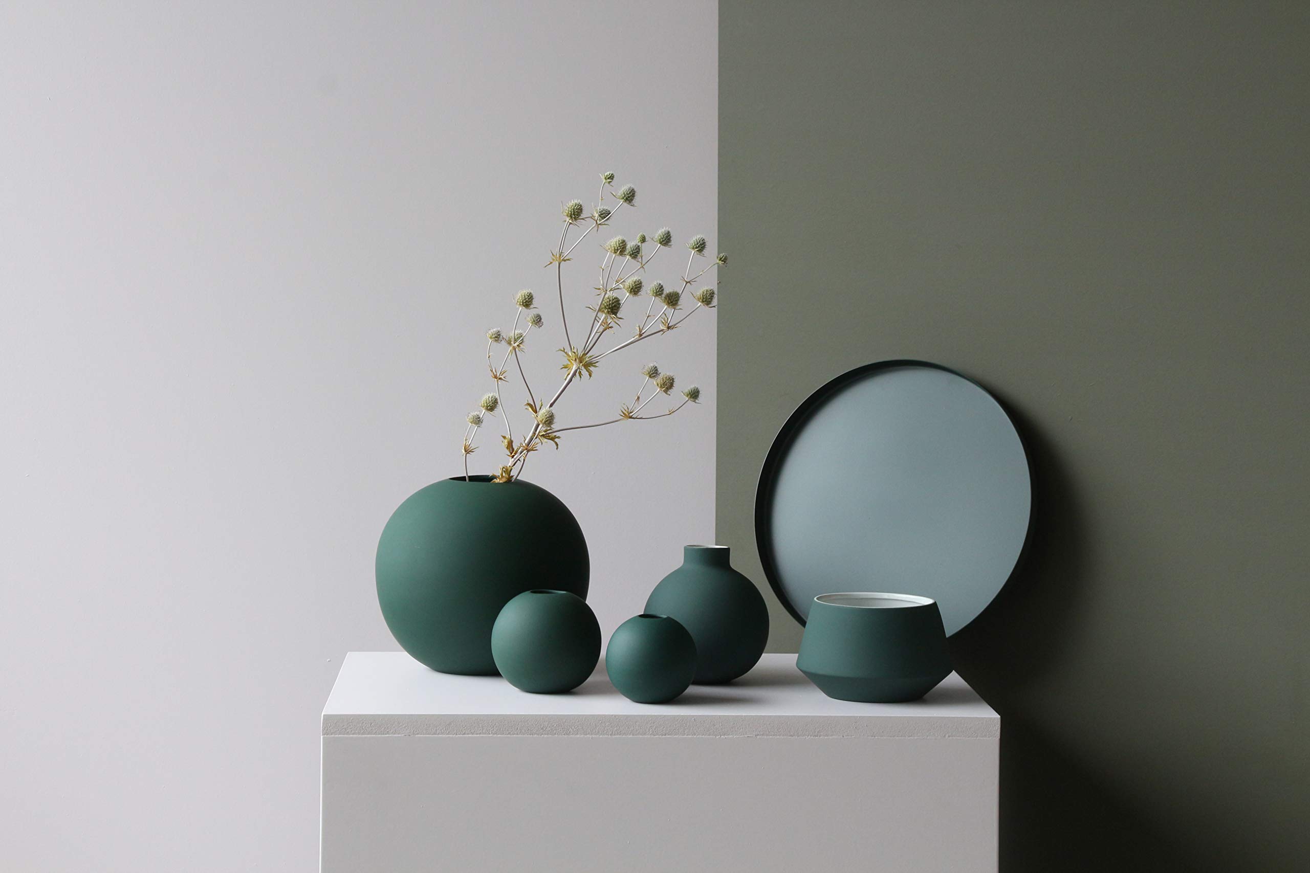 cooee-design-collar-vase-dark-green-keramikvase-14cm image 4