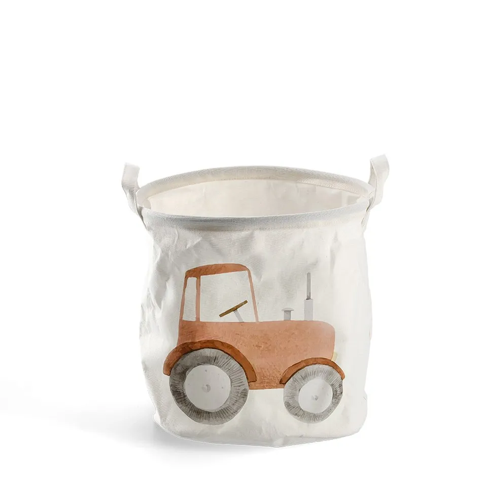 zeller-present-home-living-aufbewahrungskorb-traktor-canvas-wei image 1
