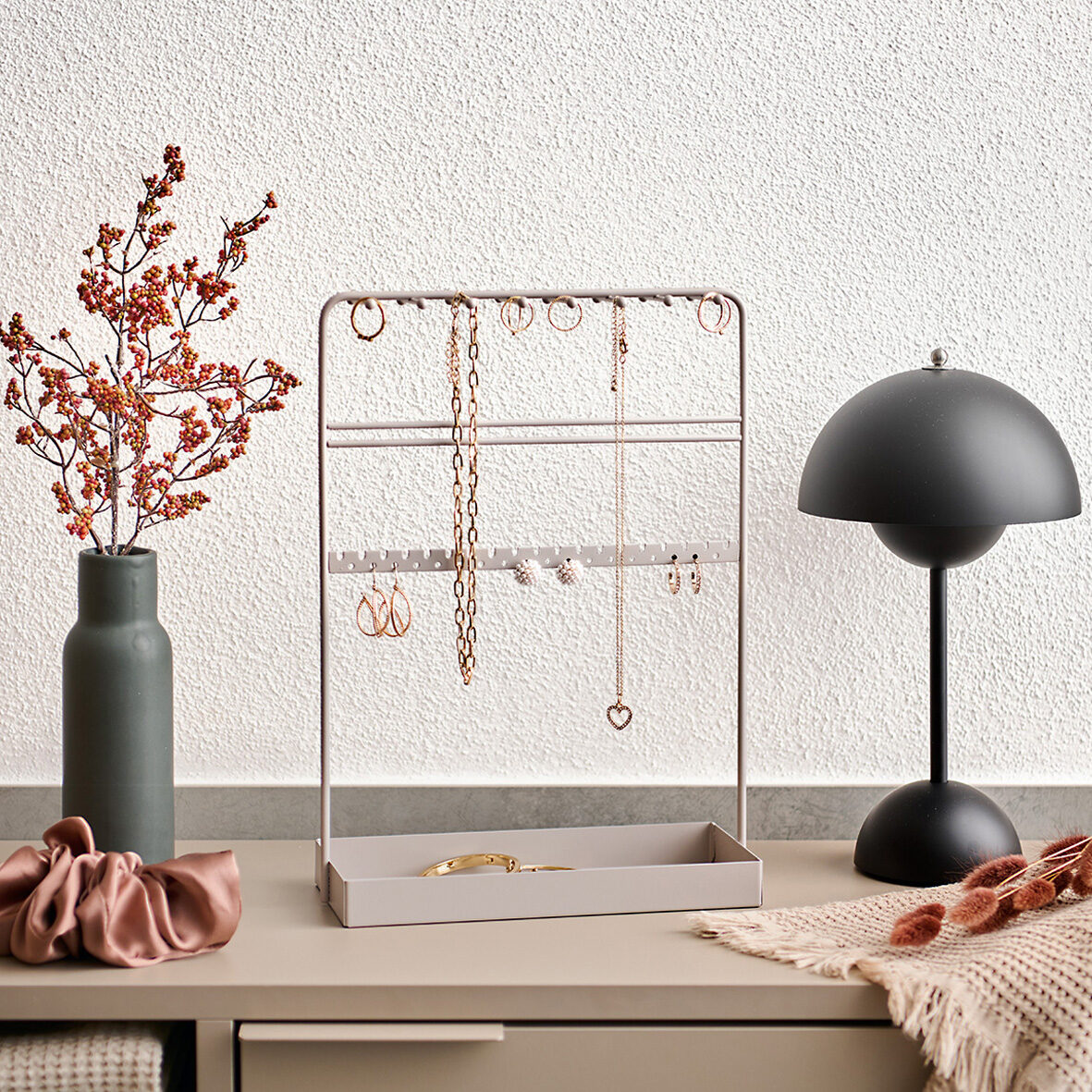zeller-present-bad-schmuck-organizer-metall-greige-ketten-ringe image 3