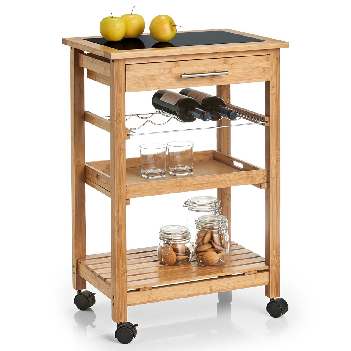 zeller-present-k-che-k-chenrollwagen-bambus-mit-glas-top image 2