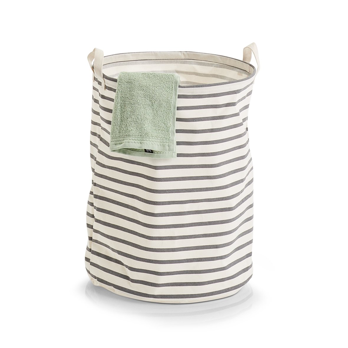 zeller-present-stripes-w-schesammler-canvas-wei-grau-streifen image 2