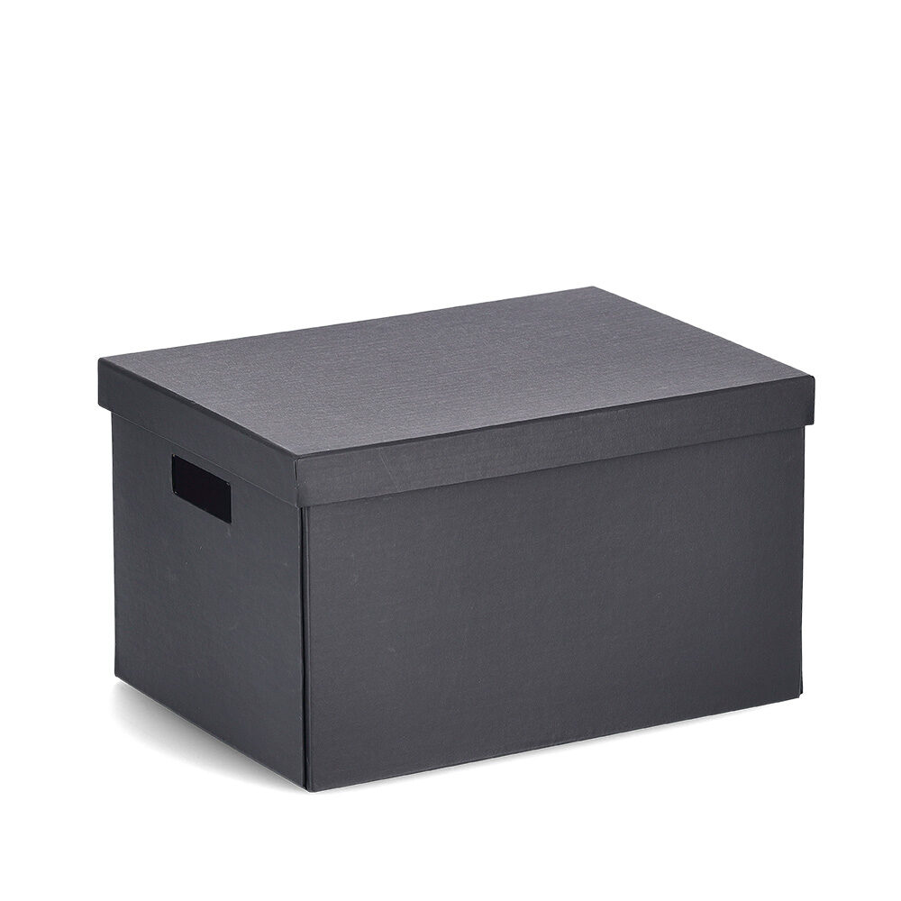 zeller-present-home-living-aufbewahrungsbox-karton-schwarz-recycelt image 1