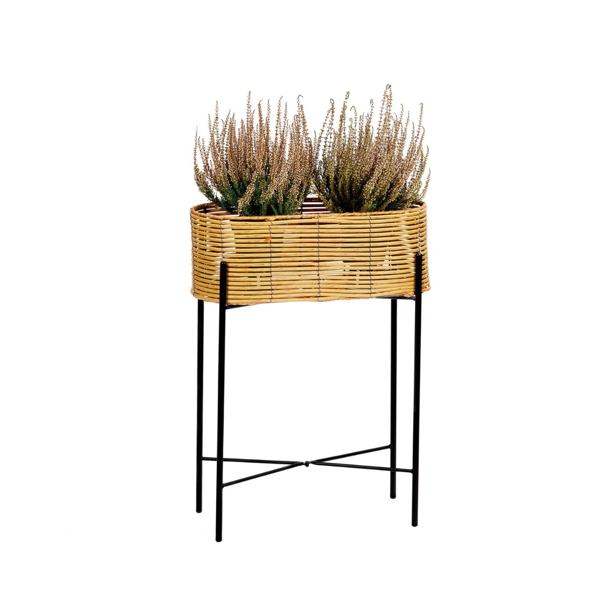 andrea-house-pflanzst-nder-rattan-metall-beige-schwarz image 3