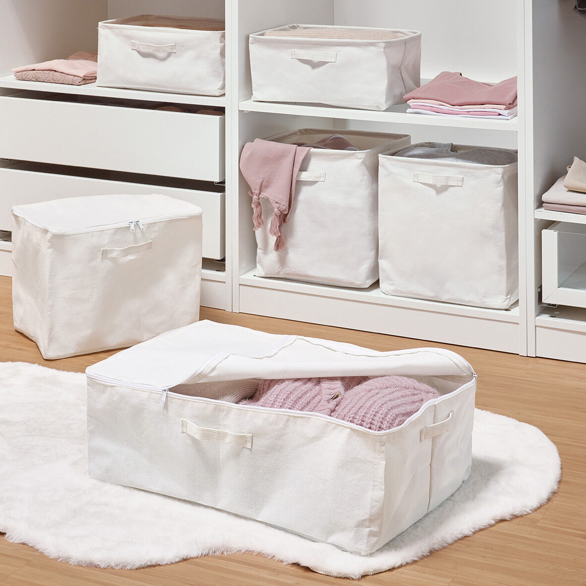 zeller-present-home-living-aufbewahrungsbox-creme-faltbar image 4