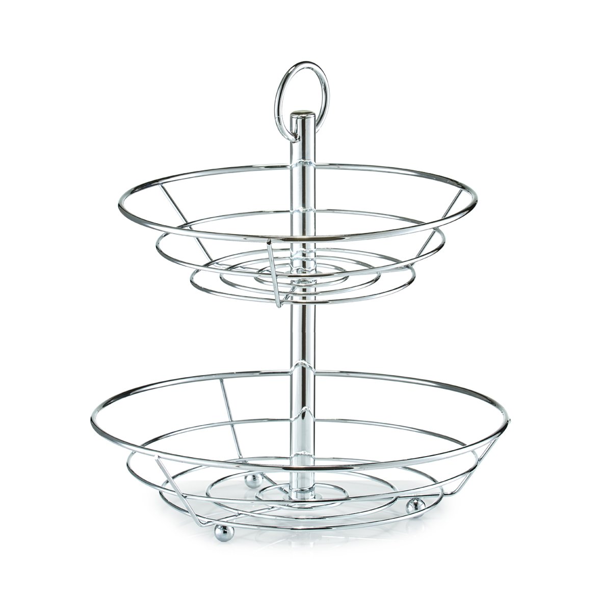 zeller-present-obst-etagere-2-lagig-metall-verchromt image 1