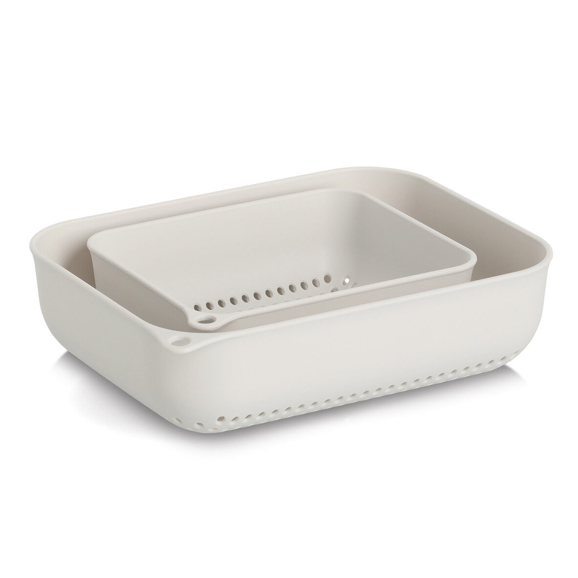 zeller-present-k-che-sieb-set-2-tlg-kunststoff-creme-eckig image 2